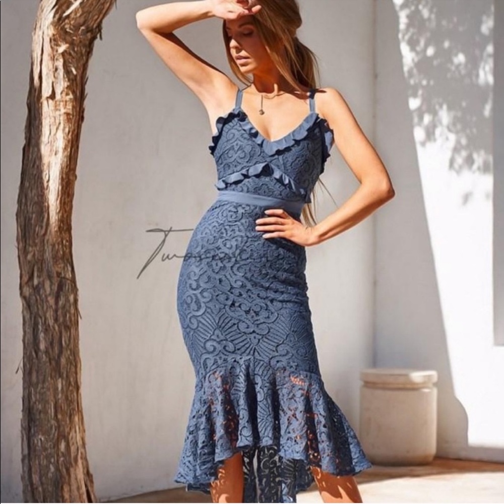 NWT Two Sisters Leanne dress-steel blue